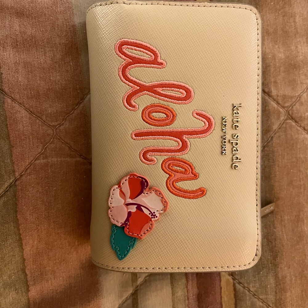 Kate Spade Cream Wallet with Aloha Design